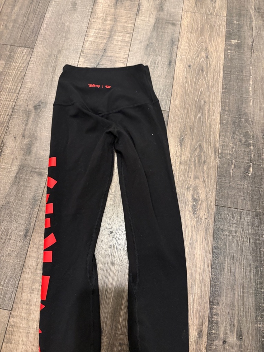 lululemon athletica Black Leggings with Red Side Graphics